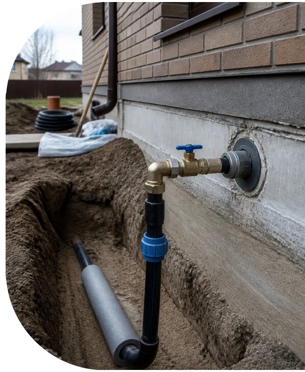 Устройство ввода водопровода в дом в Барнауле от 8599 р. | АПаруса-Брн